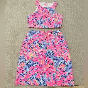 Lilly Pulitzer Mallika Set two Piece Coco Coral Crab Size S